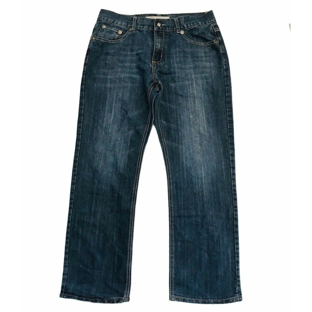 Blue Rag Men's Jeans 36x31x10 Heavy Stitching Back Pockets Med Wash Denim ZipFly